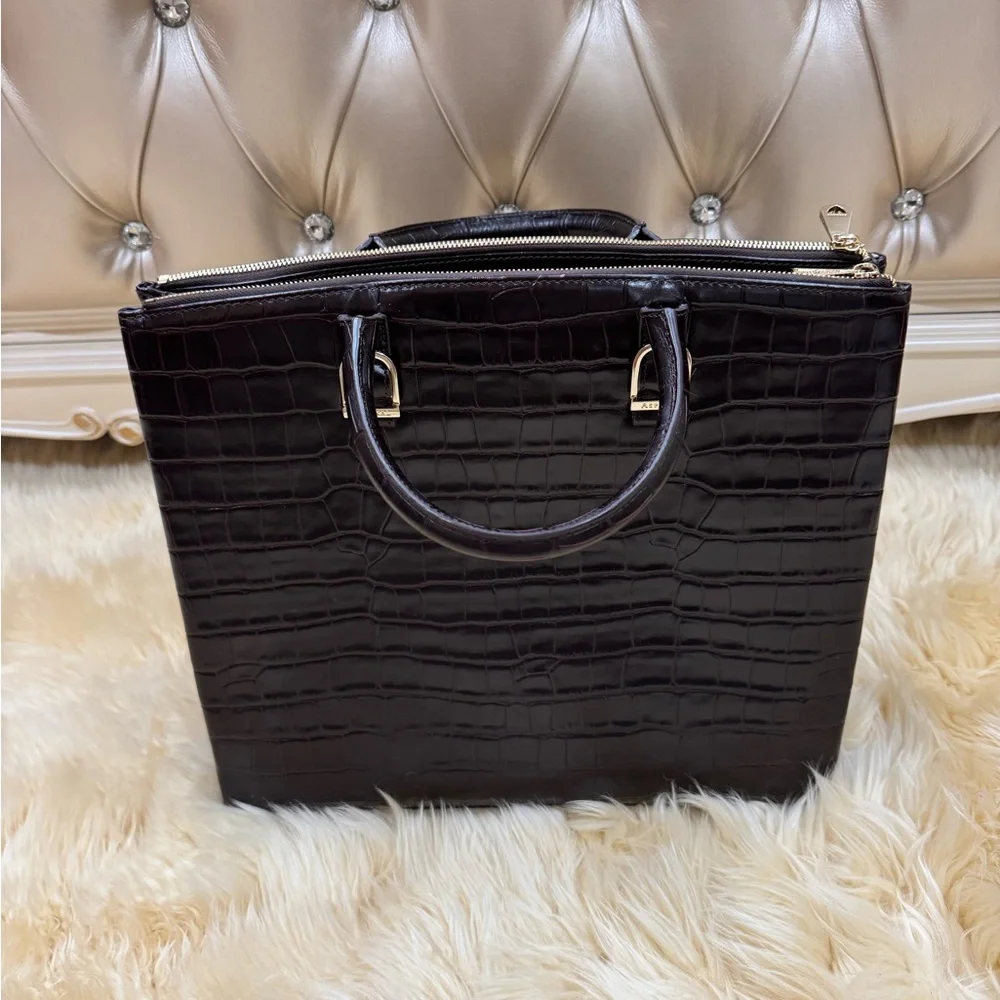 Aspinal of London Croc-Embossed Editors Tote Bag - Picture 9 of 10